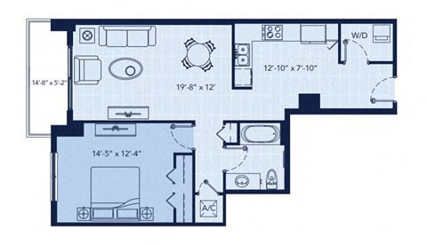 a floor plan of a small apartment at Regatta at New River, Florida, 33301